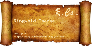 Ringvald Csenge névjegykártya